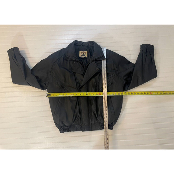 VINTAGE Phase 2 Leather Jacket Mens XL Black Bomber Riding Motorcycle Phase 2 - Picture 5 of 13